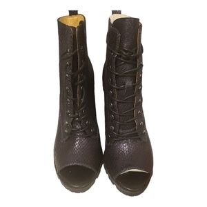 New The Monica Open Toe Purple Snakeskin Boots
